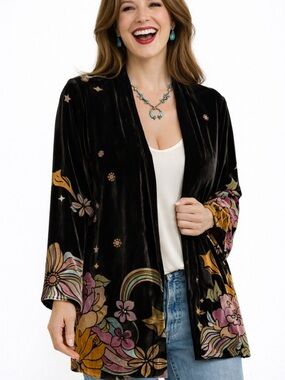 Johnny Was Andy Velvet Kimono Jacket NWT